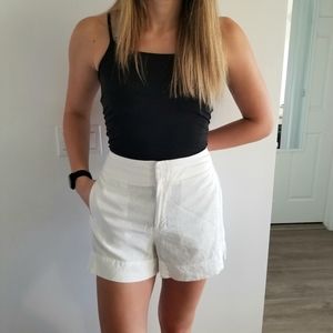 High waisted linen shorts